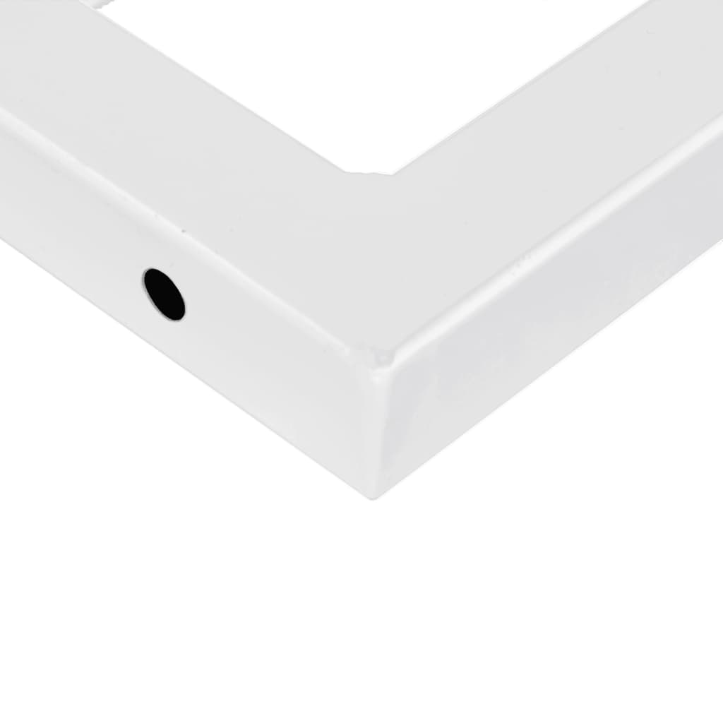 Shelf Brackets for Washbasin 2 pcs White Rectangular Steel