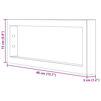 Shelf Brackets for Washbasin 2 pcs White Rectangular Steel