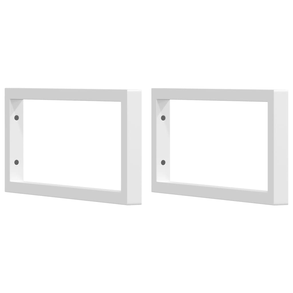 Shelf Brackets for Washbasin 2 pcs White Rectangular Steel