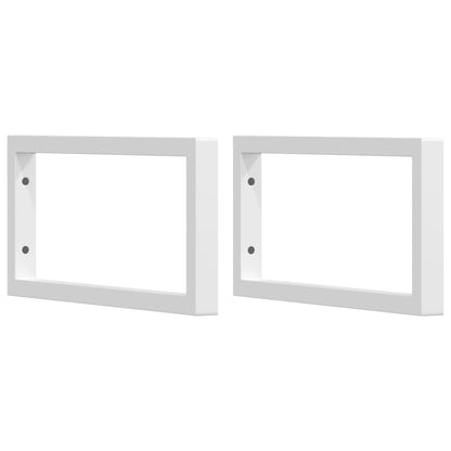 Shelf Brackets for Washbasin 2 pcs White Rectangular Steel