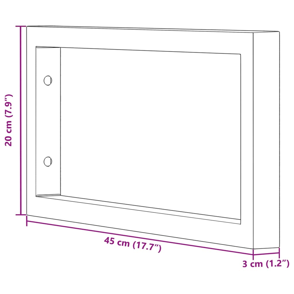 Shelf Brackets for Washbasin 2 pcs White Rectangular Steel