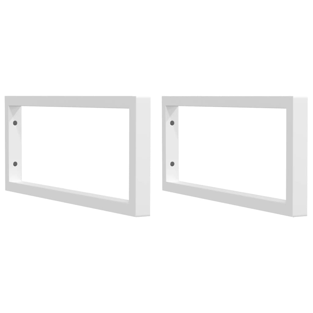 Shelf Brackets for Washbasin 2 pcs White Rectangular Steel