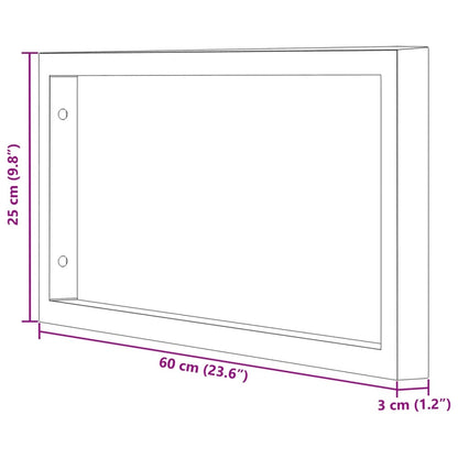 Shelf Brackets for Washbasin 2 pcs White Rectangular Steel