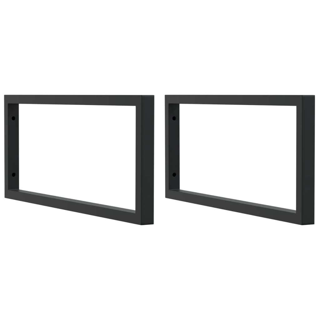 Shelf Brackets for Washbasin 2 pcs Black Rectangular Steel