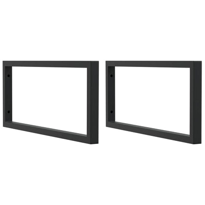 Shelf Brackets for Washbasin 2 pcs Black Rectangular Steel