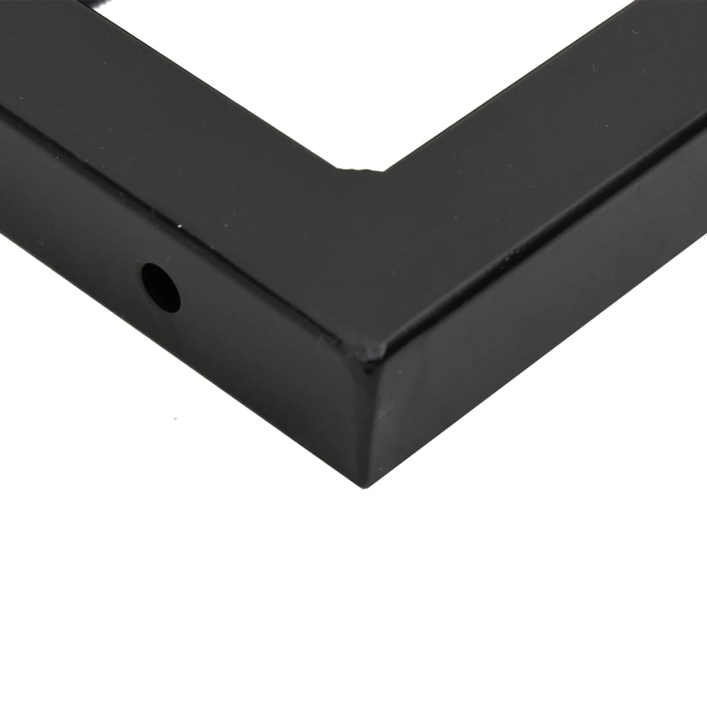 Shelf Brackets for Washbasin 2 pcs Black Rectangular Steel