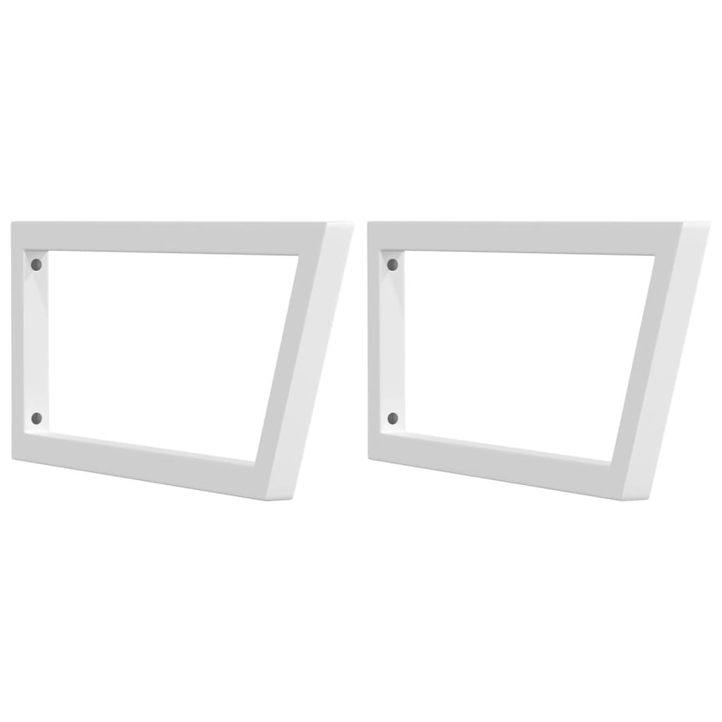 Shelf Brackets for Washbasin 2 pcs White Trapezium Steel