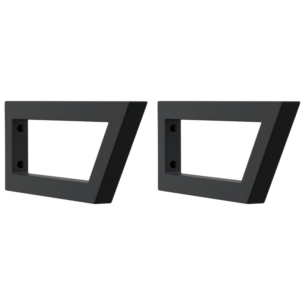 Shelf Brackets for Washbasin 2 pcs Black Trapezium Steel