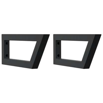 Shelf Brackets for Washbasin 2 pcs Black Trapezium Steel