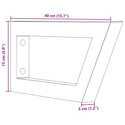 Shelf Brackets for Washbasin 2 pcs Black Trapezium Steel