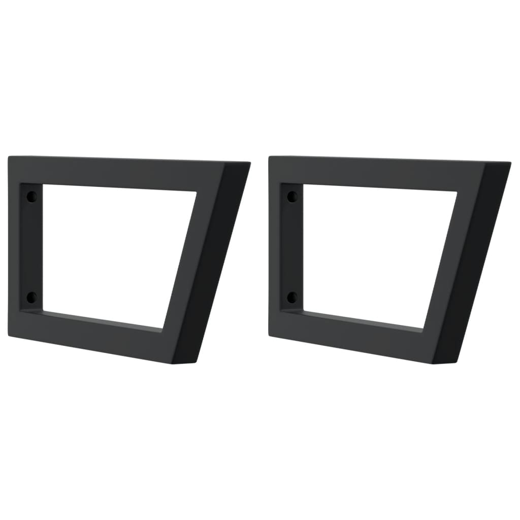 Shelf Brackets for Washbasin 2 pcs Black Trapezium Steel