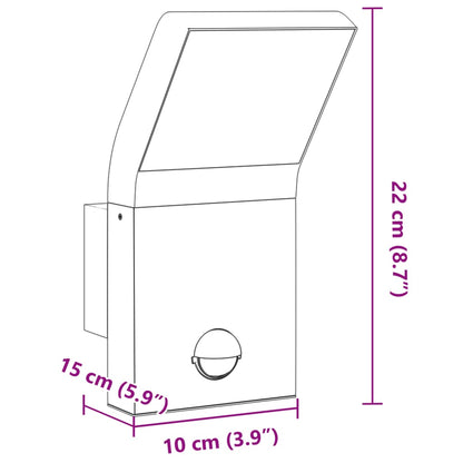 Outdoor LED Wall Light with Sensor White Die-cast Aluminium