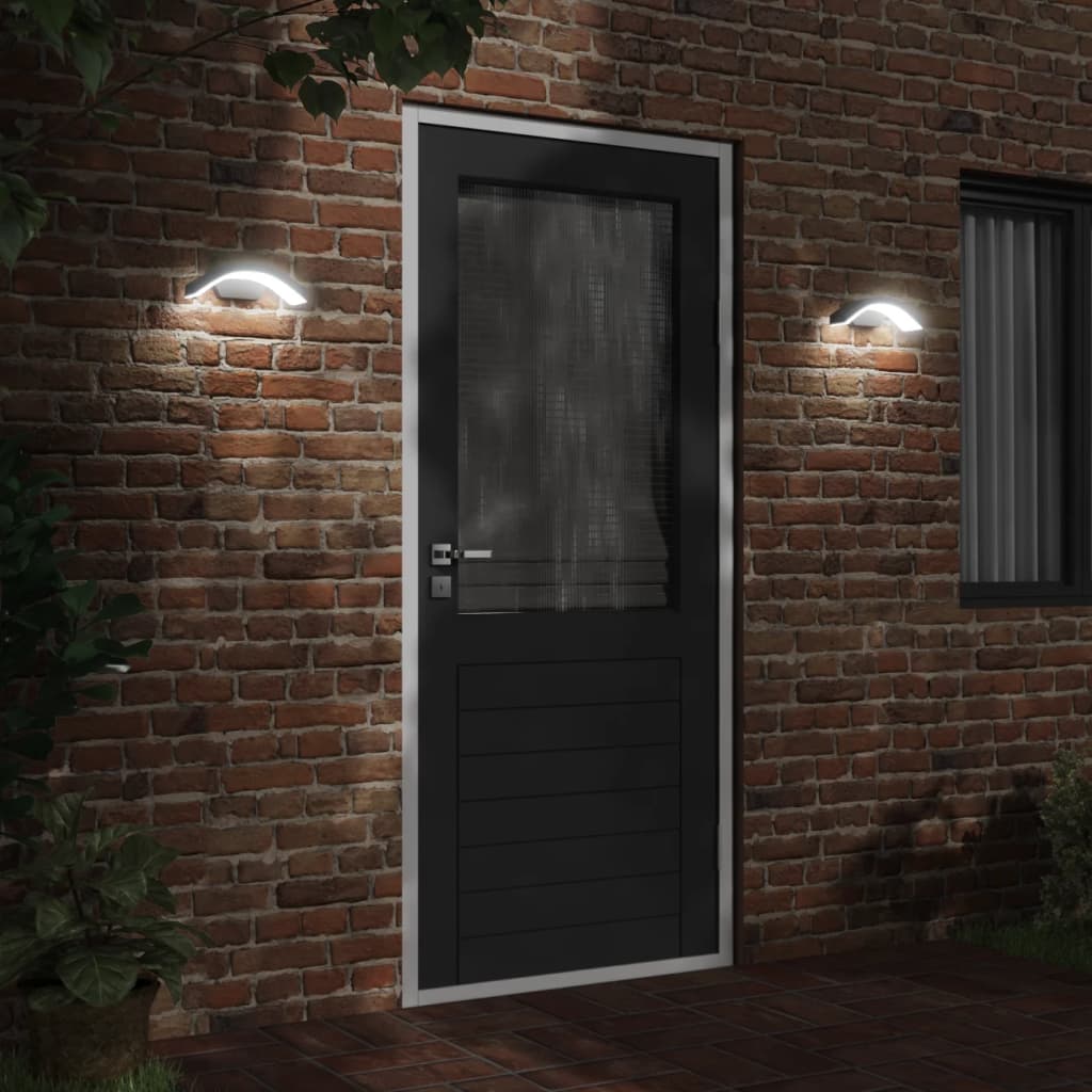 Outdoor LED Wall Lights 2pcs Black Die-cast Aluminium