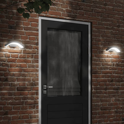 Outdoor LED Wall Lights 2pcs Black Die-cast Aluminium