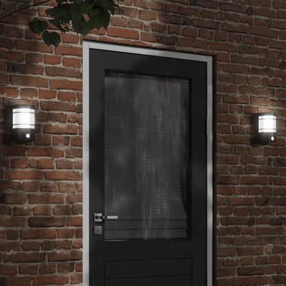 Outdoor Wall Lights with Sensors 2pcs Black Stainless Steel