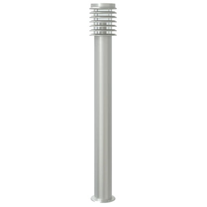 Outdoor Floor Lamp with Sensor Silver 110cm Stainless Steel