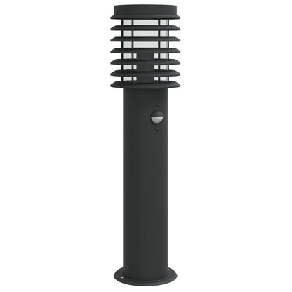 Outdoor Floor Lamp with Sensor Black 60 cm Stainless Steel