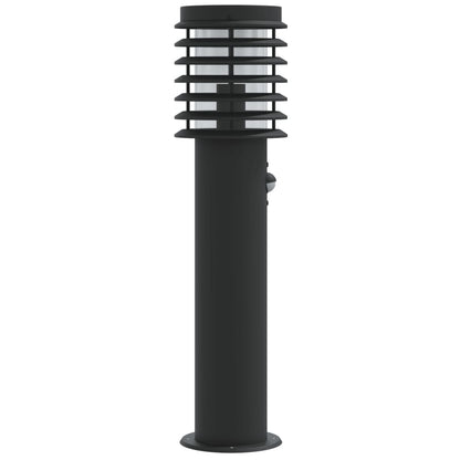 Outdoor Floor Lamp with Sensor Black 60 cm Stainless Steel