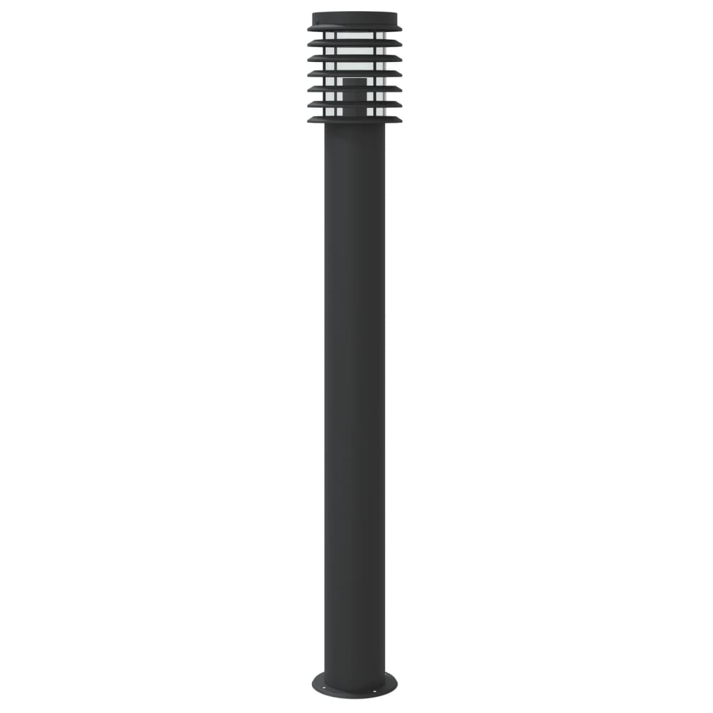 Outdoor Floor Lamps with Sensors 3pcs Black 110cm Stainless Steel