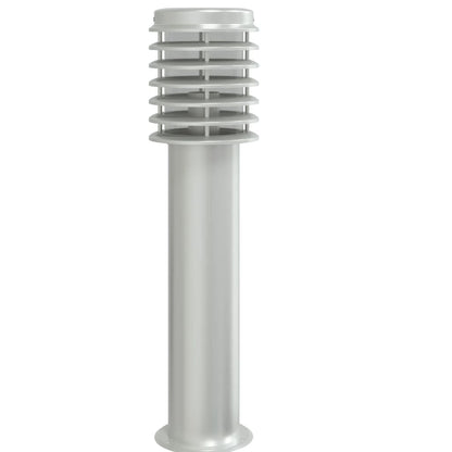 Outdoor Floor Lamps with Outlet 3pcs Silver 60 cm Stainless Steel