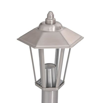 Outdoor Floor Lamps 3pcs Silver 80 cm Stainless Steel