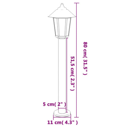 Outdoor Floor Lamps 3pcs Silver 80 cm Stainless Steel