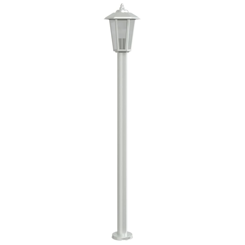 Outdoor Floor Lamps 3pcs Silver 120 cm Stainless Steel