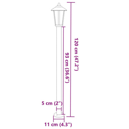 Outdoor Floor Lamps 3pcs Silver 120 cm Stainless Steel