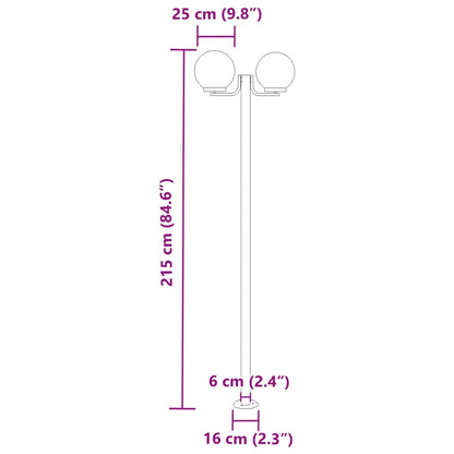 Outdoor Floor Lamps 3pcs Silver 215 cm Stainless Steel