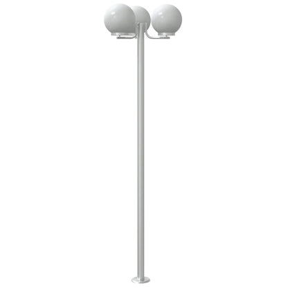 Outdoor Floor Lamps 3pcs Silver 215 cm Stainless Steel