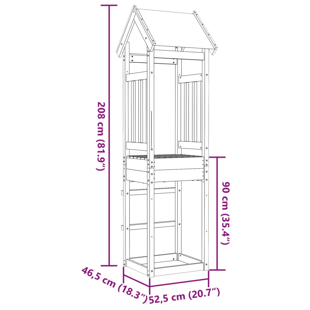 Play Tower 52.5x46.5x208 cm Solid Wood Pine