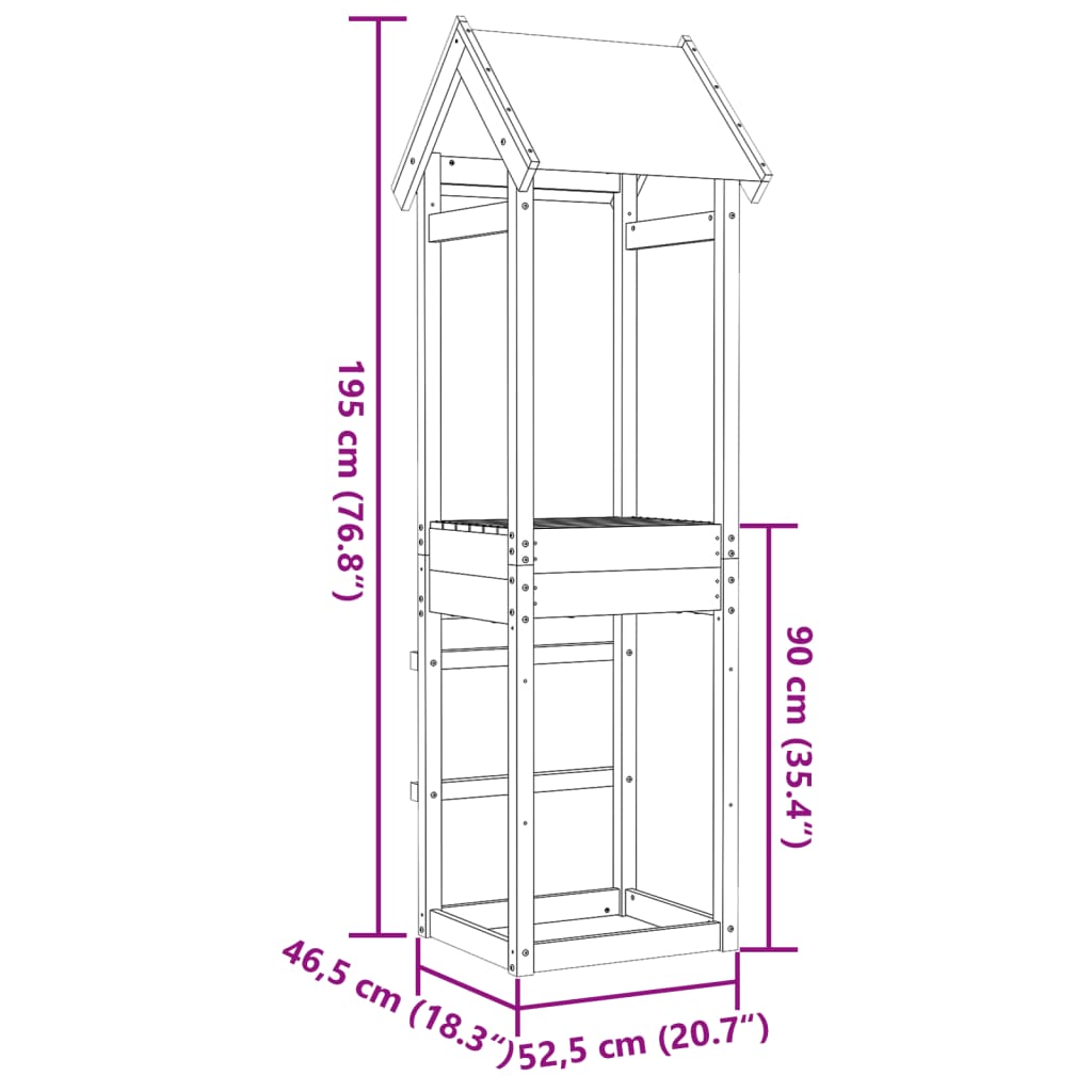 Play Tower 52.5x46.5x195 cm Solid Wood Pine