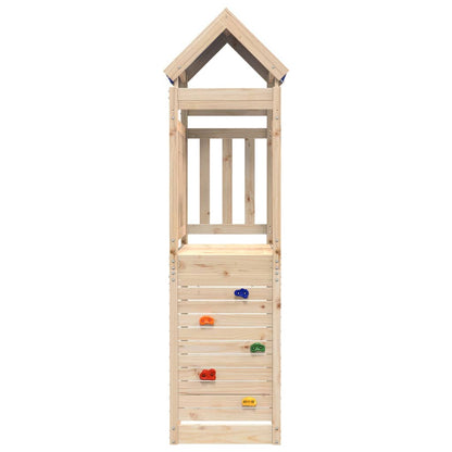 Play Tower with Rockwall 110.5x52.5x215cm Solid Wood Pine