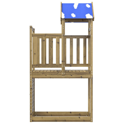 Play Tower with Rockwall 110.5x52.5x215cm Impregnated Wood Pine