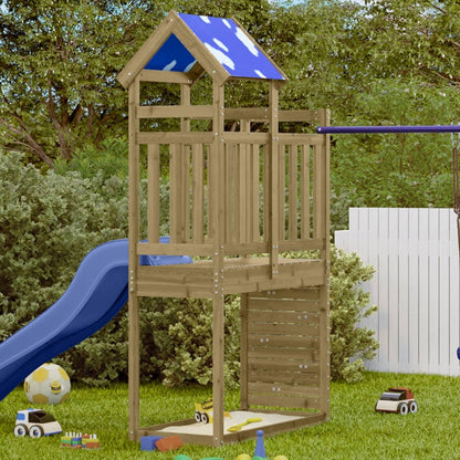 Play Tower with Rockwall 110.5x52.5x215cm Impregnated Wood Pine