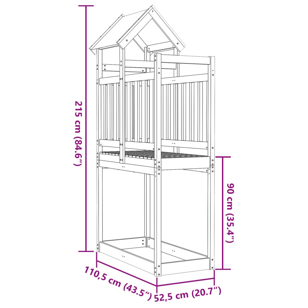 Play Tower 110.5x52.5x215 cm Solid Wood Pine