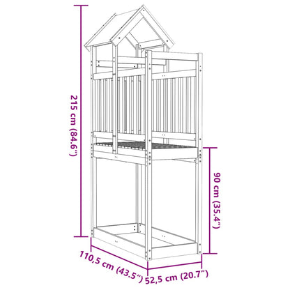 Play Tower 110.5x52.5x215 cm Solid Wood Pine