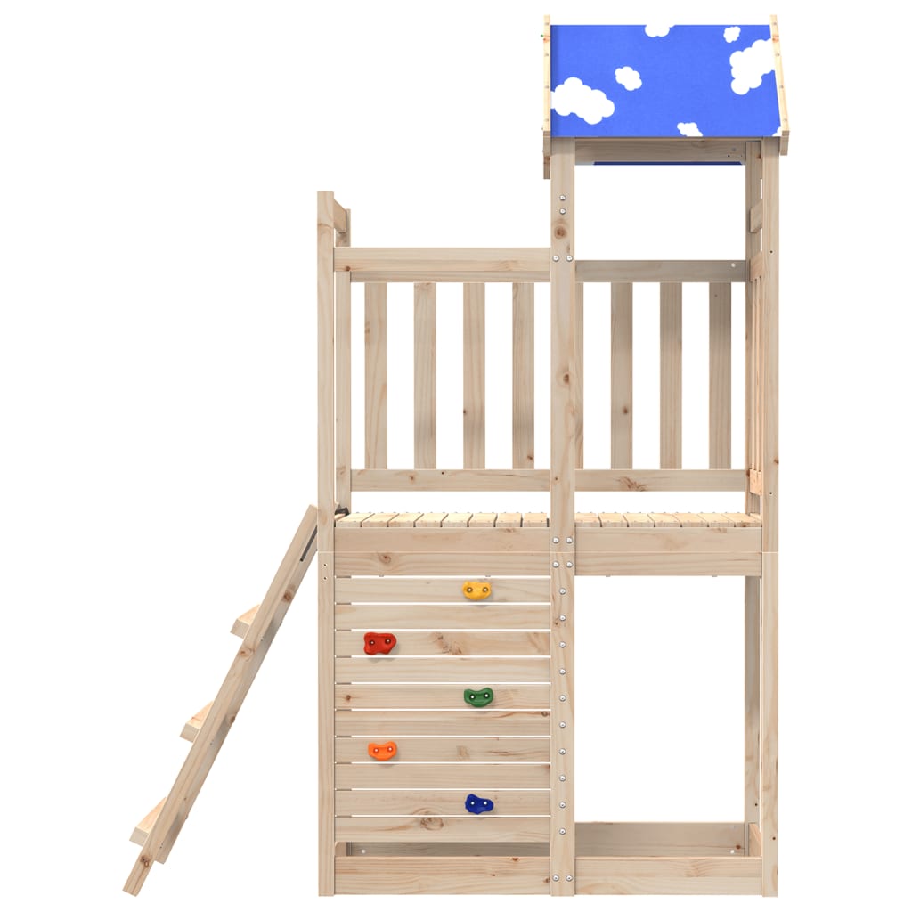 Play Tower with Rockwall 110.5x52.5x215cm Solid Wood Pine