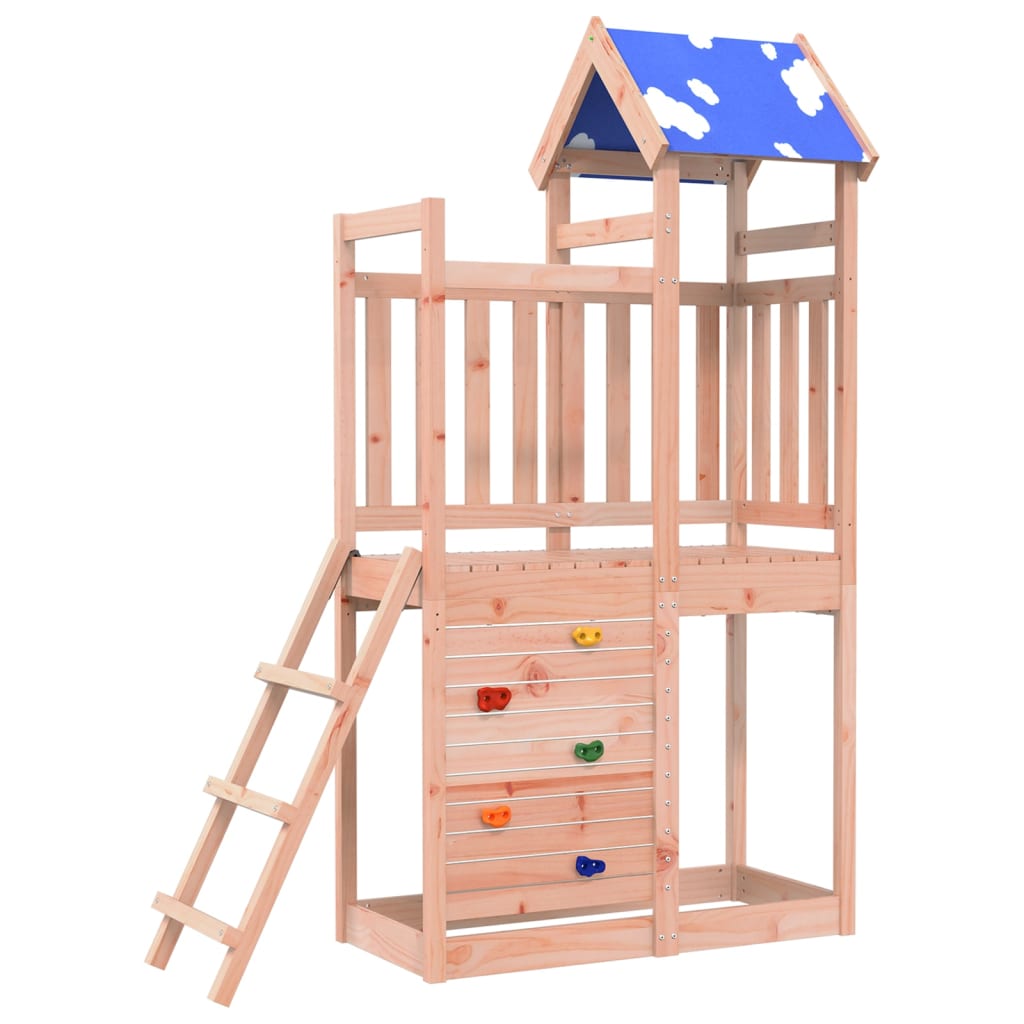 Play Tower with Rockwall 110.5x52.5x215cm Solid Wood Douglas Fir