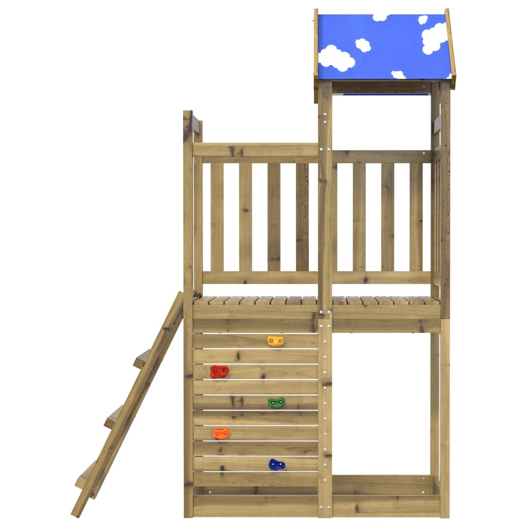 Play Tower with Rockwall 110.5x52.5x215cm Impregnated Wood Pine