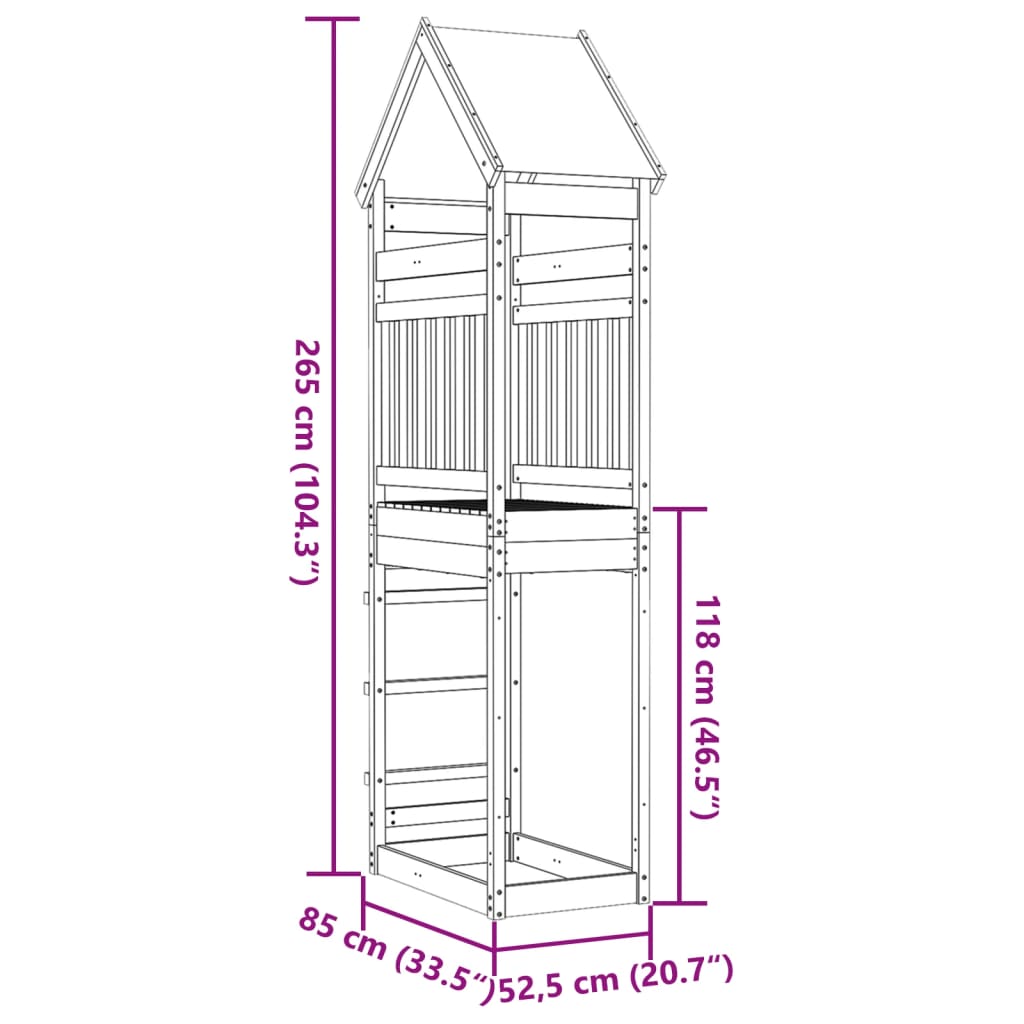 Play Tower 85x52.5x265 cm Impregnated Wood Pine