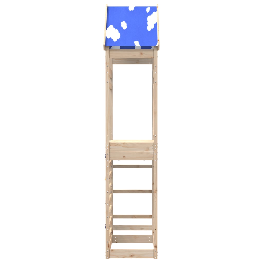 Play Tower with Rockwall 85x52.5x265 cm Solid Wood Pine