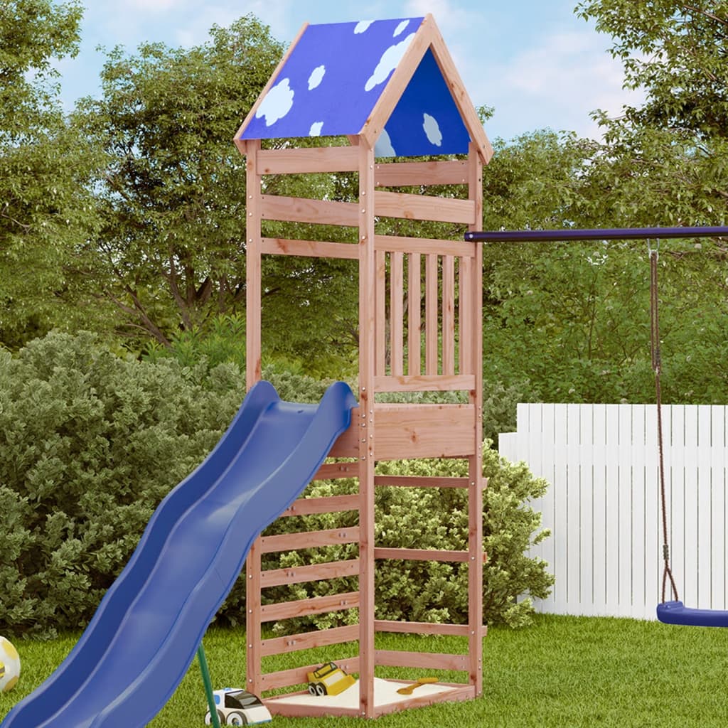 Play Tower with Rockwall 85x52.5x265 cm Solid Wood Douglas Fir