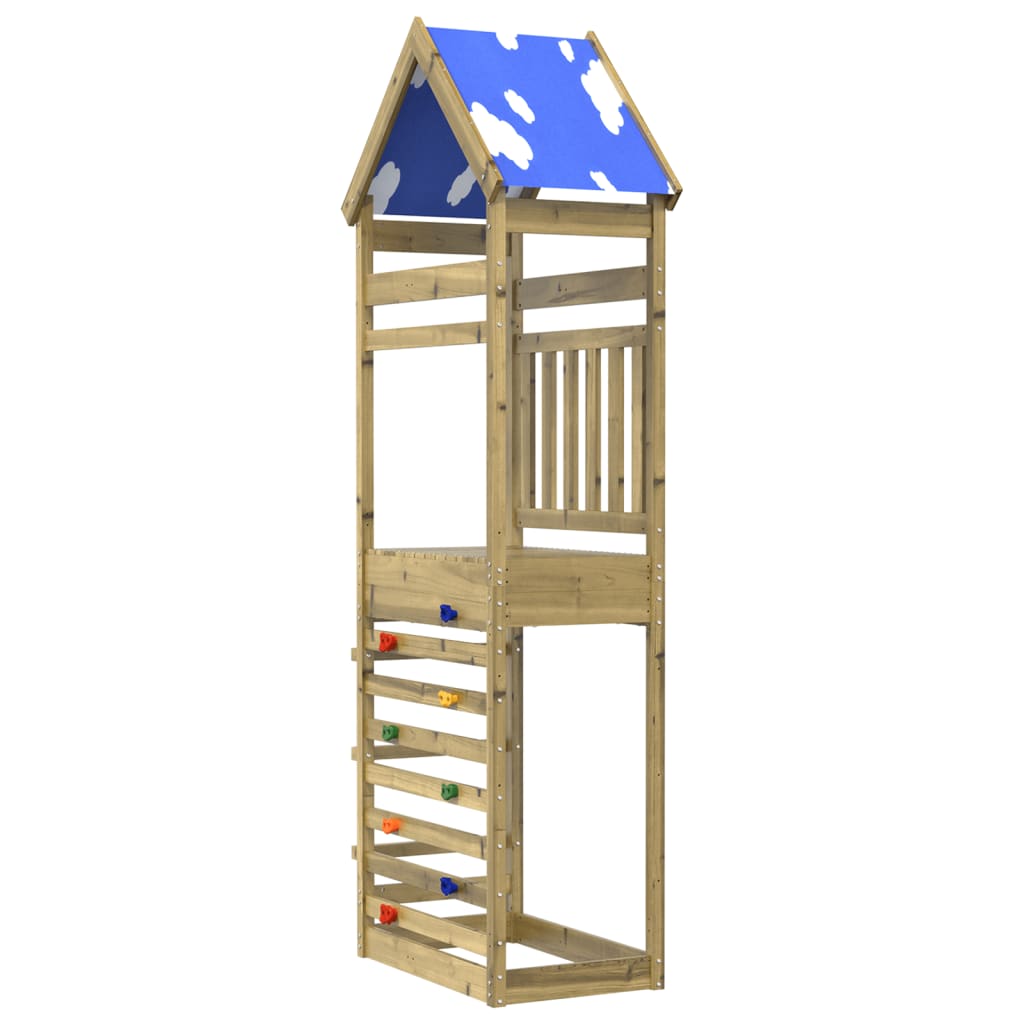 Play Tower with Rockwall 85x52.5x265 cm Impregnated Wood Pine