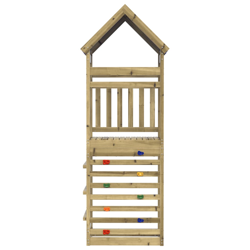 Play Tower with Rockwall 85x52.5x265 cm Impregnated Wood Pine