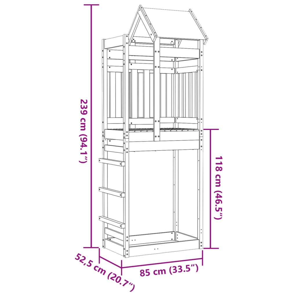 Play Tower 85x52.5x239 cm Solid Wood Douglas Fir