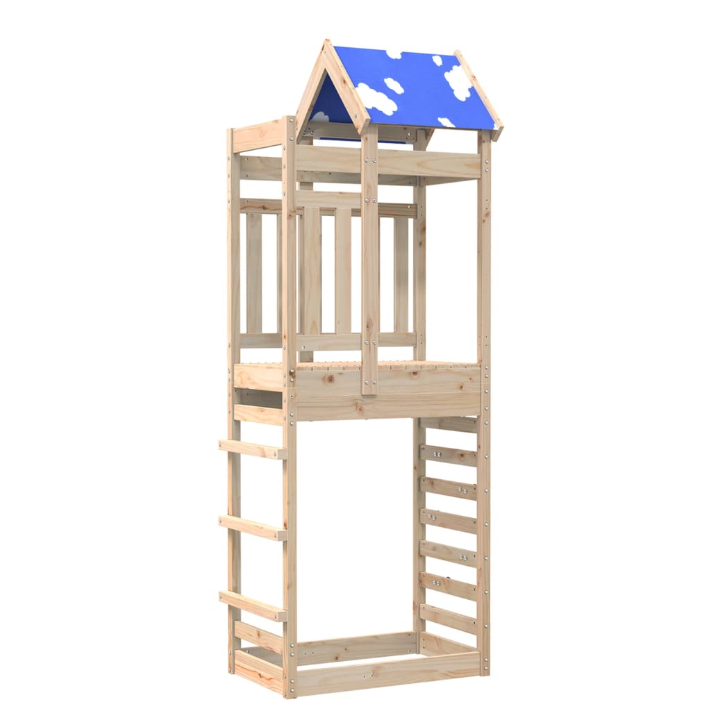 Play Tower with Rockwall 85x52.5x239 cm Solid Wood Pine