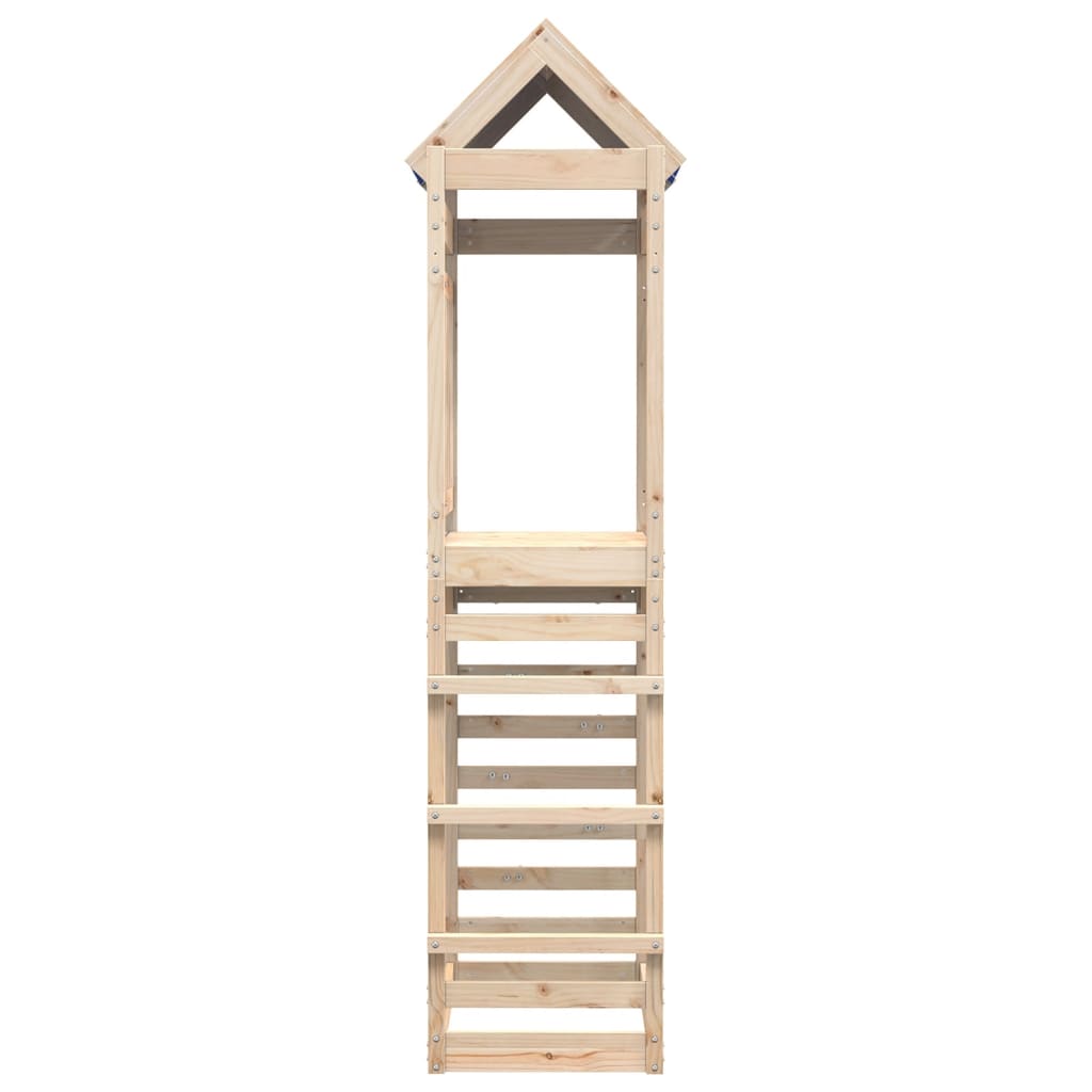 Play Tower with Rockwall 85x52.5x239 cm Solid Wood Pine