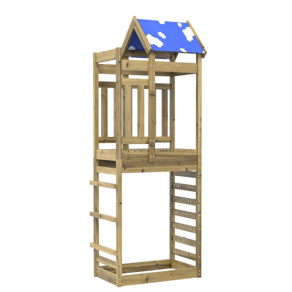 Play Tower with Rockwall 85x52.5x239 cm Impregnated Wood Pine