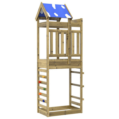 Play Tower with Rockwall 85x52.5x239 cm Impregnated Wood Pine